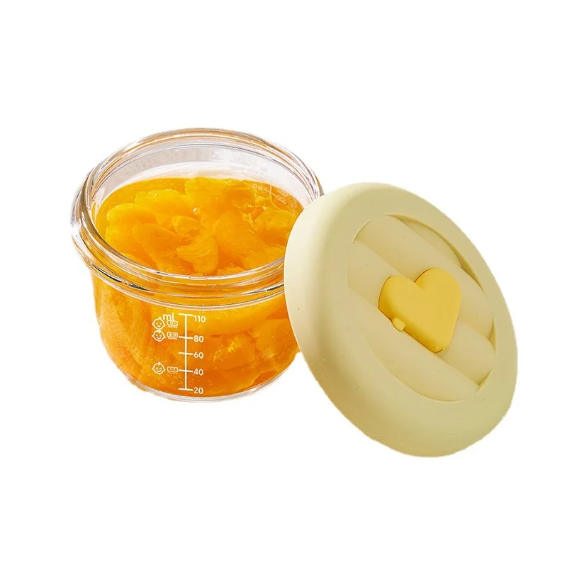 Auxiliary Food Box Sealed Storage Box Glass Preservation Box Freezer Baby Auxiliary Food Bowl Can Be Steamed and Cooked