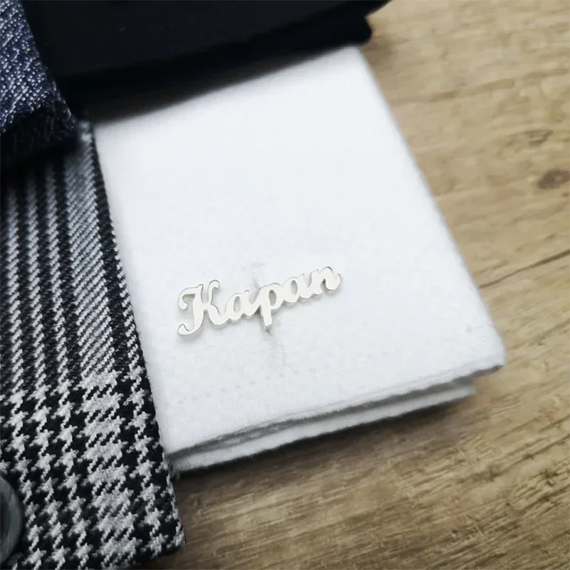 Custom Name Shirt Cufflinks Personalized Customized  Stainless Steel Buttons Man Jewelry Gift Wedding Accessories LOGO Cufflink