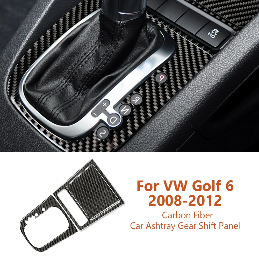 

For Volkswagen VW Golf 6 2008-2012 Carbon Fiber Car Ashtray Gear Shift Panel Decorative Stickers Auto Interior Accesorios