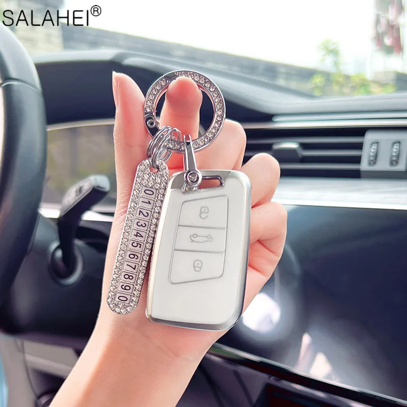 

TPU Car Remote Key Case Cover Fob Bag For Volkswagen VW Magotan Passat B8 Golf TIGUAN MK2 For SKODA Superb A7 Auto Accessories