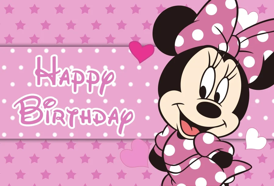 Disney Pink Baby Minnie Mickey Mouse genere papillon cartone animato sfondo ragazze doccia festa di compleanno Banner decorazione sfondo