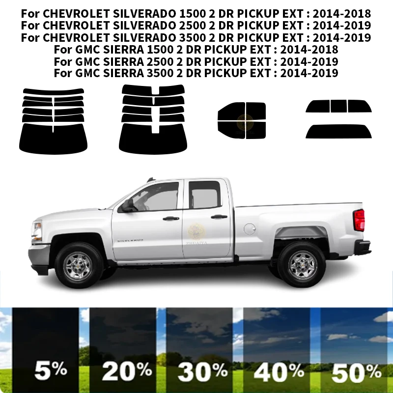 

Precut nanoceramics car UV Window Tint Kit Automotive Window Film For CHEVROLET SILVERADO 1500 2 DR PICKUP EXT 2014-2018