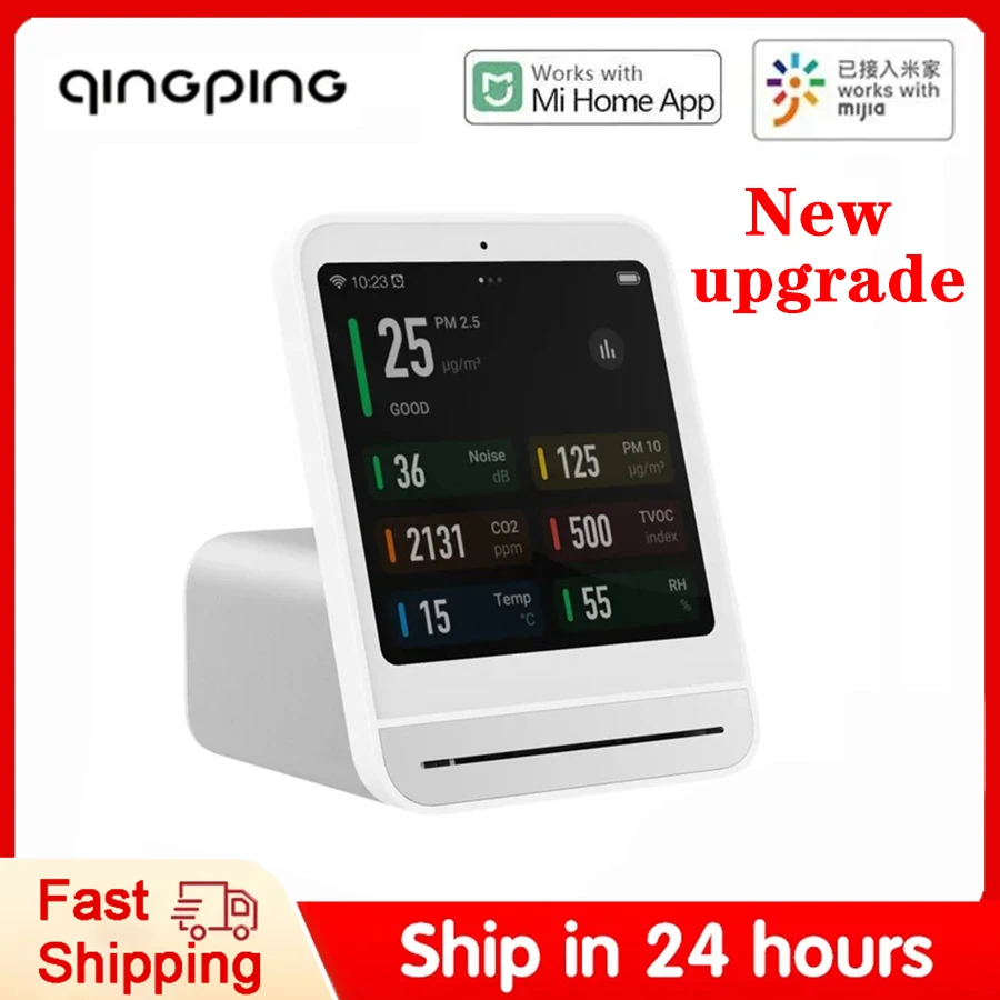 

Qingping Smart Home Touch Screen Control Temperature Humidity Sensor Air Detector CO2 PM2.5 Quality Monitor Work With Mijia App