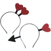 2 PCS Hair Accessories for Girls Ribbons Cupid Headband Costume Heart Hairband Shape Attractive 3
