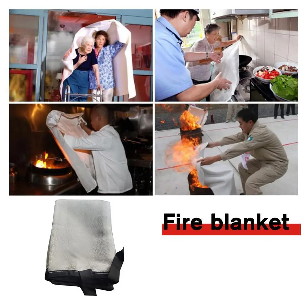 1.5M×1.5M Fire Blanket Flame Retardant Fabric Fire Extinguishing Household Hotel Fire Escape Blanket Safety Fire Drill Equipment