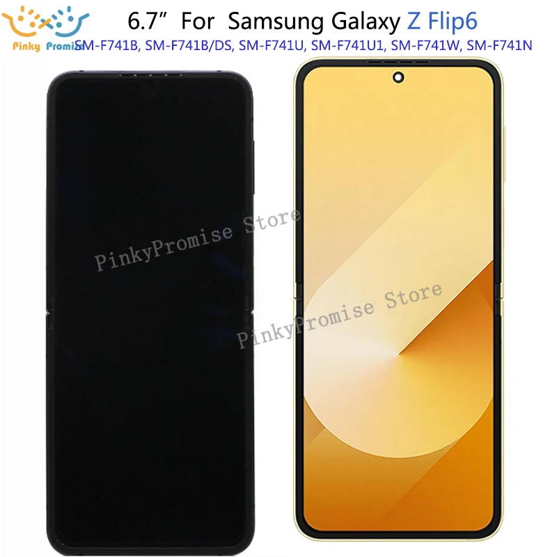 Display LCD per cellulare da 6,7” per Samsung Galaxy Z Flip6 Flip 6 F741B F741B/DS F741U F741U1 F741W F741N con touch screen e cornice