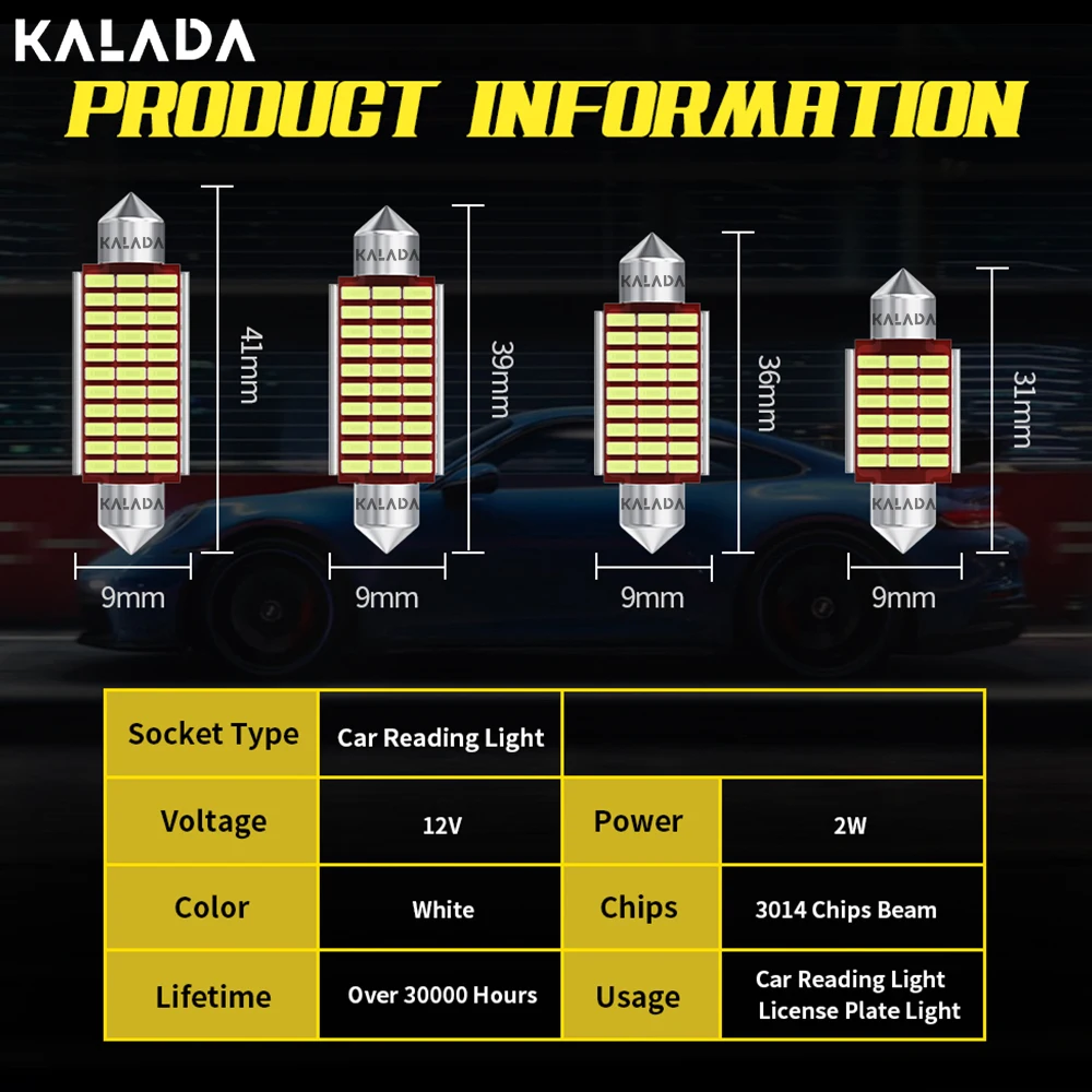 2x C10W C5W Led ���� Canbus 3014 SMD ���� 31mm 36mm 39mm 42mm �ڵ��� ��ȣ�� ���� ���׸��� �� ���� �� ���