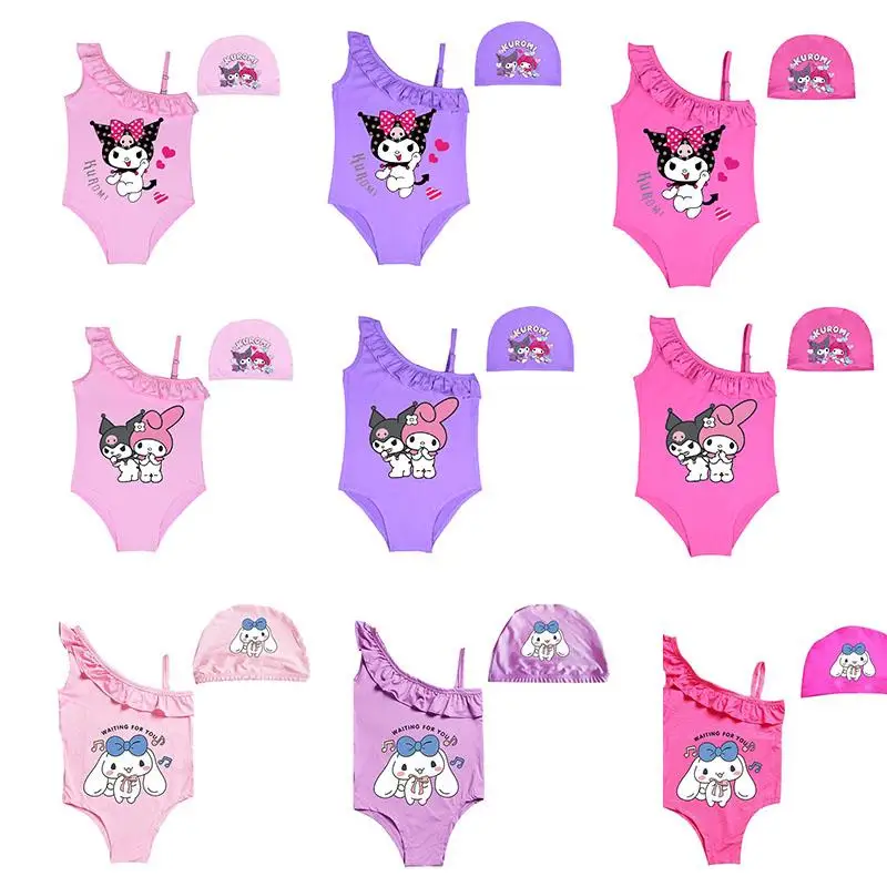 

Sanrioed Girls Swimwear Kuromi Melody Cinnamoroll Kids Swimsuit Girls Swimming Outfit Child Swimsuit Kids Beachwear Bathing Suit