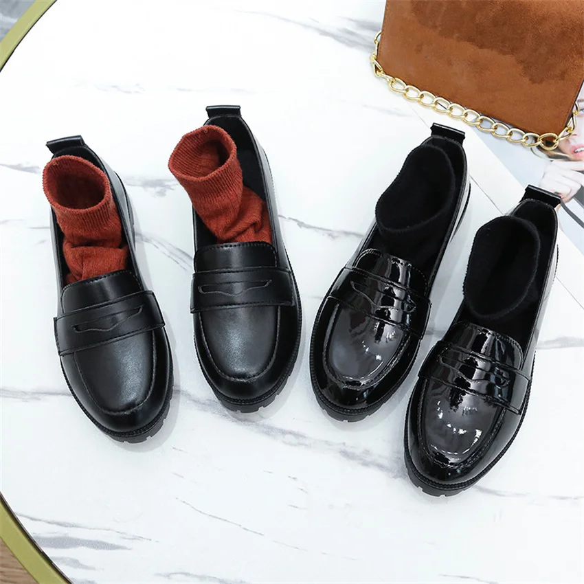 Flats Women Loafers Oxfords Career Slip On Flat Shoes Woman Small Plus Size 31 - 46