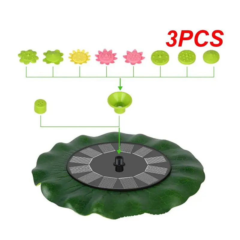 

3PCS Landscape Pool Solar Quick Start Durable Portable 6 Water Spray Shapes Garden Decoration Fountain Lotus Leaf