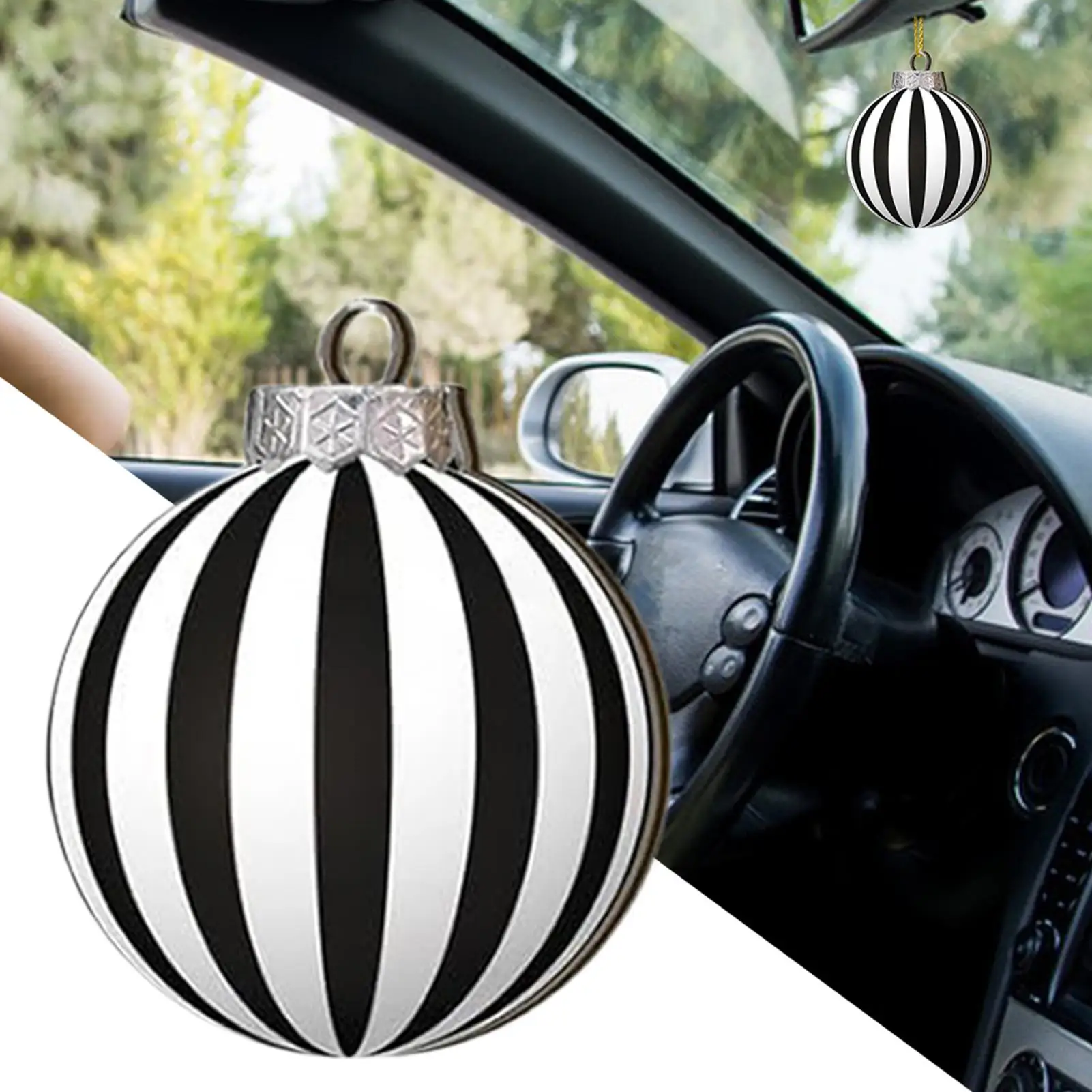 Christmas Ball Pendant 12x Wooden Decorative Ball Ornament Decorative Ball Ornament 2D Shatterproof Christmas Tree Decorations