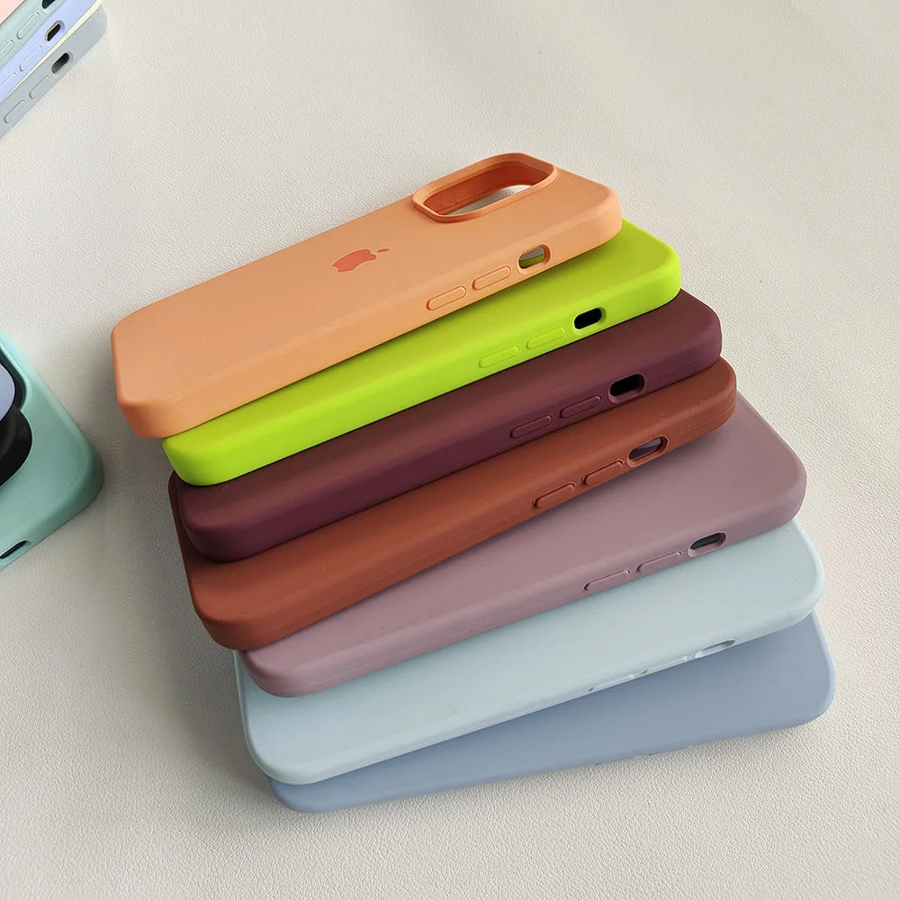 Enhanced Liquid Silicone Candy Color Phone Case with Logo Box Cover