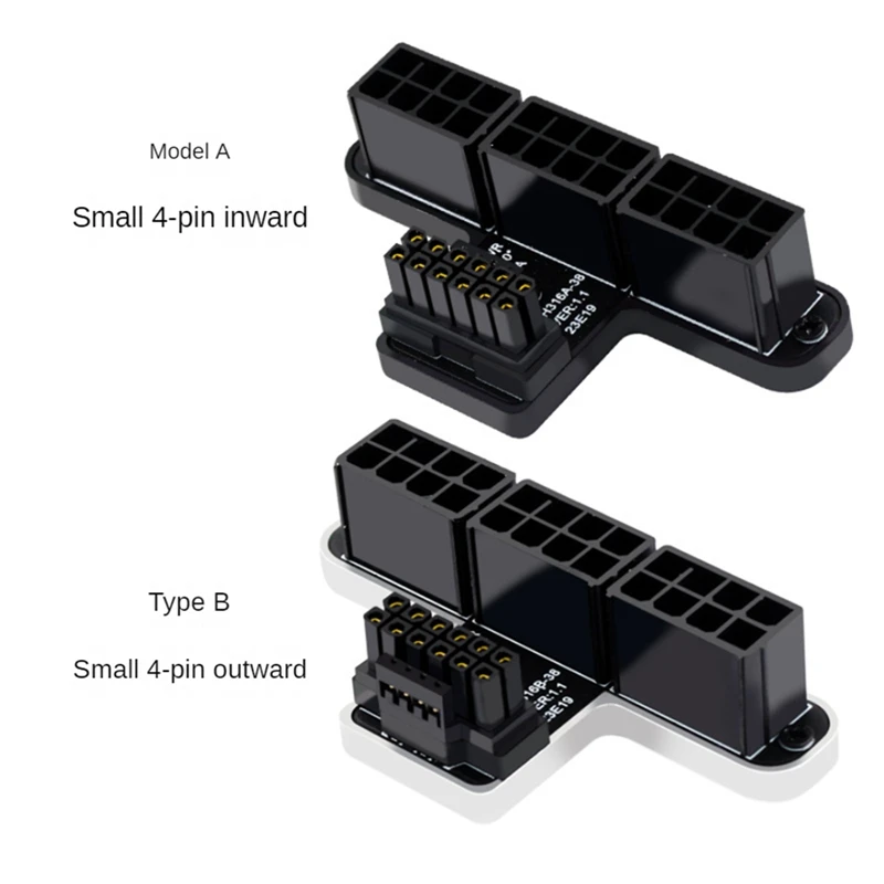 파워 스티어링 커넥터 턴 헤드 수-암 3x8 핀-40 시리즈, ATX3.0, 12VHPWR, 12 + 4P, 600W, 180 도