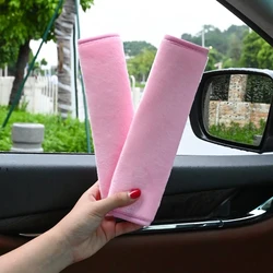 Premium Car Seat Belt Shoulder Pads - Comfortable & Stylish Interior Accessories (Set of 2) (Pink plush)