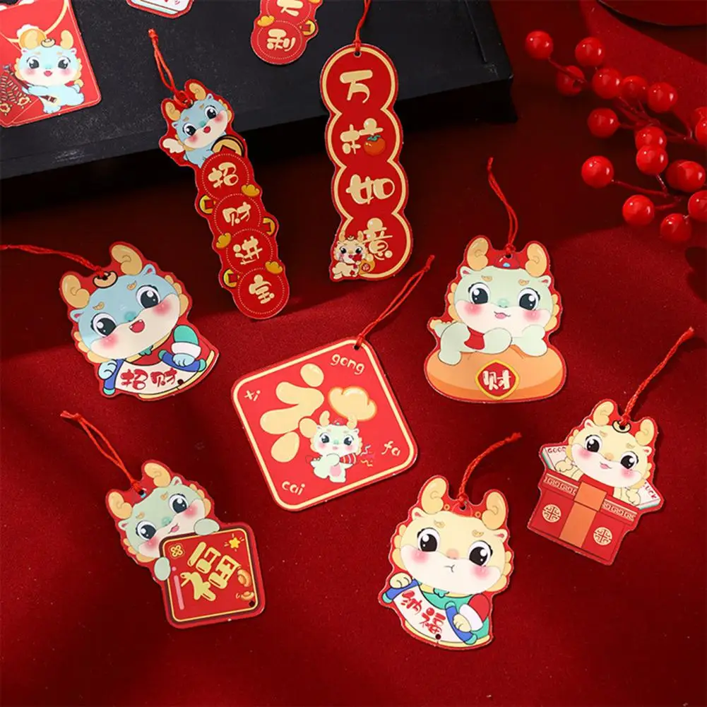 

Red Gold Pendant Colorful Cartoon New Year Pendants with Different Patterns for Festive Window Flower Decoration