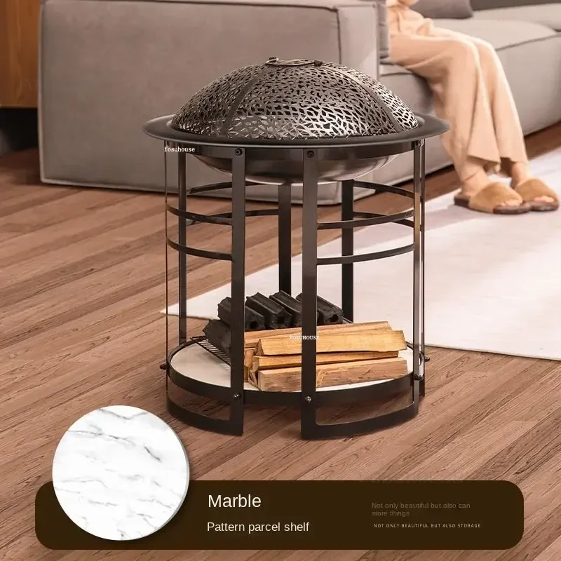 Outdoor Fire Pits Villa Barbecue Table Courtyard Barbecue Stove Indoor Heating Stove Household Heating Brazier Grilled Fire Pits