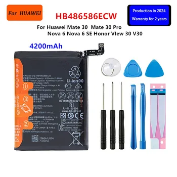 Orginal HB486586ECW 4200mAh Battery For Huawei Mate 30/Mate 30 Pro Nova 6/Nova 6 SE Honor VIew 30 V30 Batteries +Tools
