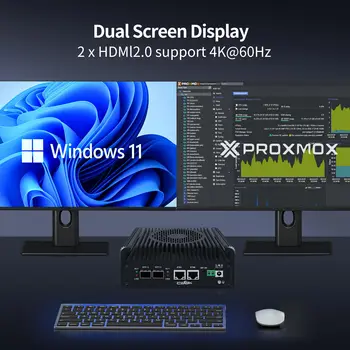 CWWK N355 Mini PC Firewall Appliance,2x10GbE SFP+Mini Computer with 2x i226-V 2.5GbE LAN,S2 OPNsense Micro PC Barebone DDR5 NO 3