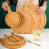 Bamboo Cutting Board with Handle Wooden Tray Round Rectangular Pizza Peeling Cutting Board Cut Food Bread Fruit Vegetables 1