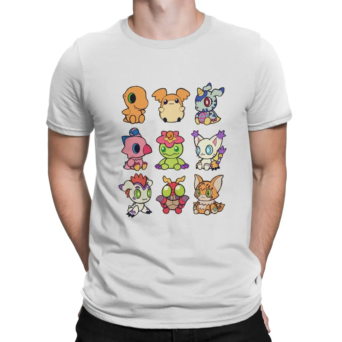 

Digital Monster Cute Monsters T Shirt Vintage Graphic Men's Tshirt Polyester Short Sleeve