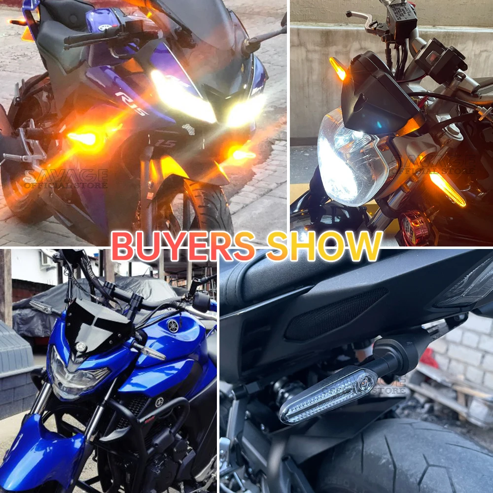 Micro Trader 2 Paia 12 LED Moto/Bici indicatori di direzione Segnale Rosso/Blu per Yamaha BMW 