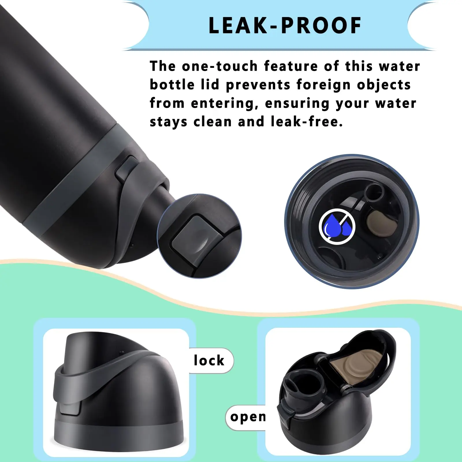 Replacement Lid for Owala Freesip Water Bottle, Compatible with Owala Lid and Cap, Premium Accessories for 16oz 24oz 32oz 40oz B