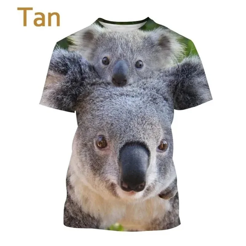 Camiseta con estampado 3D de animales y oso koala para hombre, camisetas con estampado de personalidad de Australia, camisetas unisex informales de manga corta para hombre