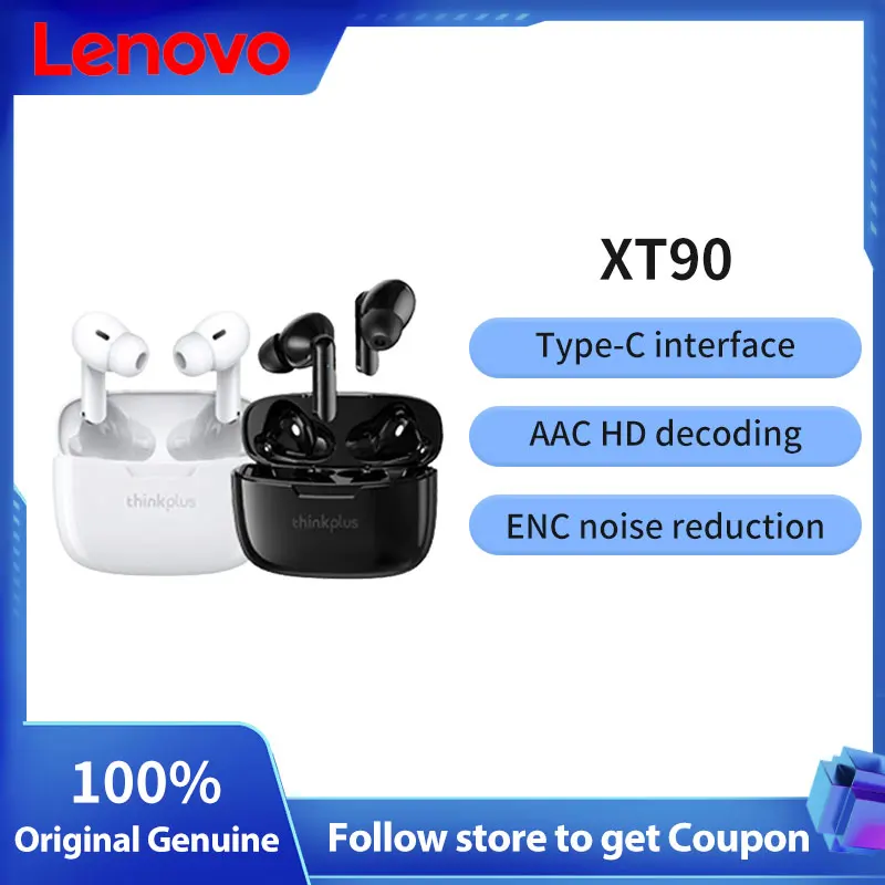 Lenovo XT90 Bluetooth Наушники TWS Hifi Sports Беспроводные наушники водонепроницаем