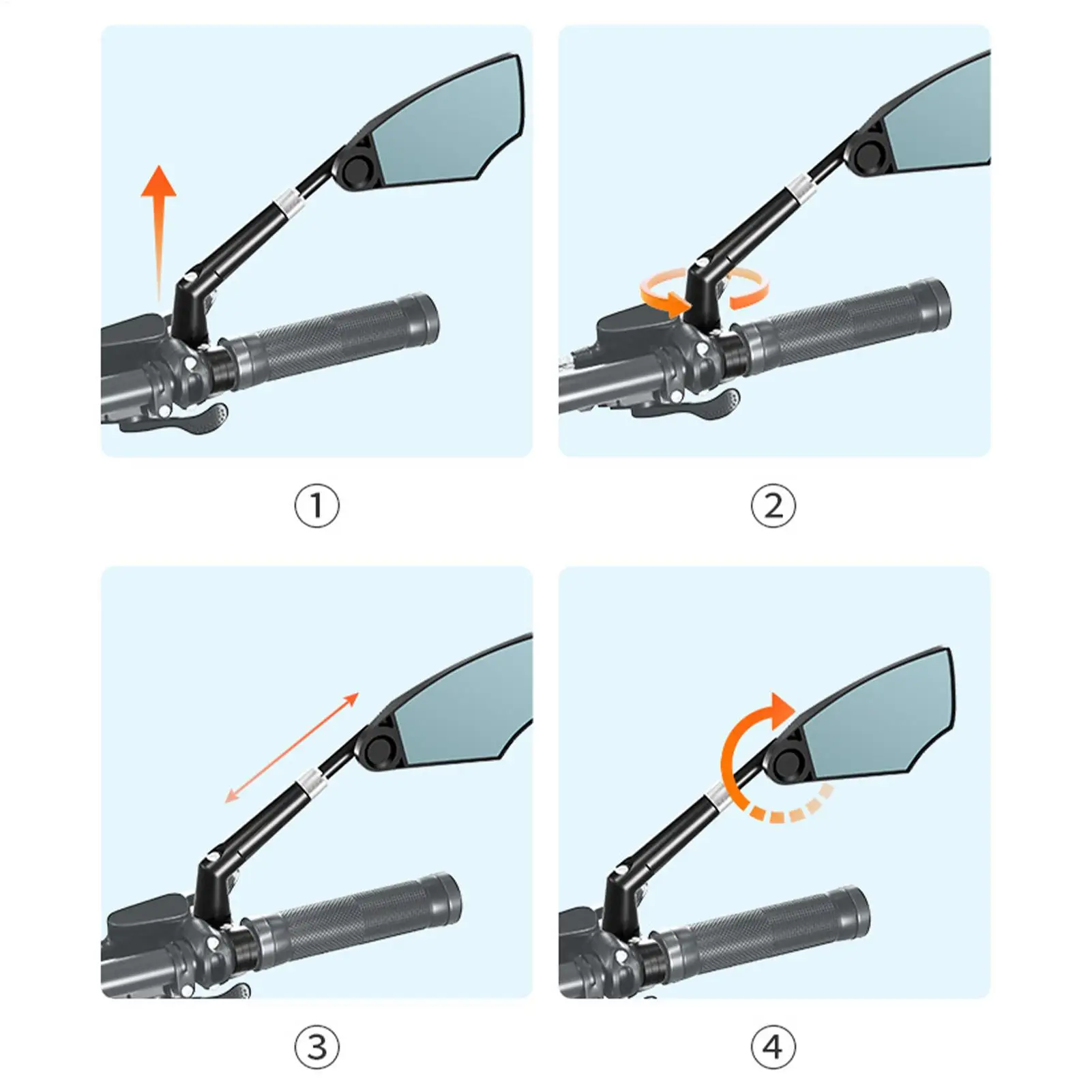 사이클링 사이드 미러 후면보기 안경 승마 거울 통근 여행 야외용 휴대용 유리 충격 방지 사이클링 액세서리