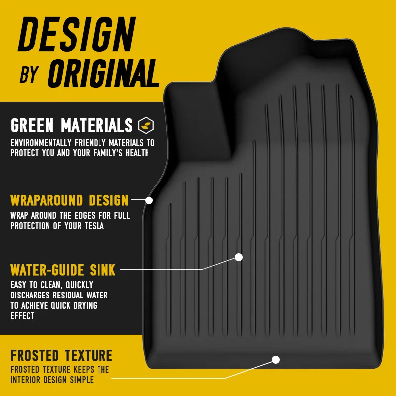 Floor Mats 7PCS For Tesla Model Y Juniper TPE All-Weather Carpet Liners Waterproof Boot Liner for Muddy Shoe Accessories car mats accessories