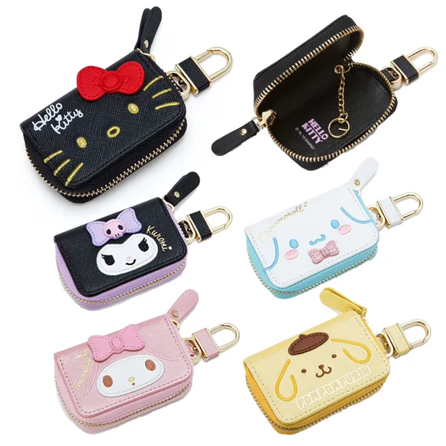 Kawaii Sanrioed Anime Kuromi My Melody Cinnamoroll Kitty Pudding Dog Cartoon Keychain Bag Lovely Car Key Bag Gift for Girlfriend 1