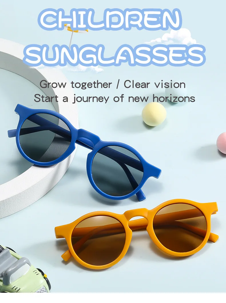 New Fashion Children Glasses Vintage Round Outdoor Sun Protection Baby Girls Acrylic UV400 Sunglasses Kids Eyeglasses_voghion.com