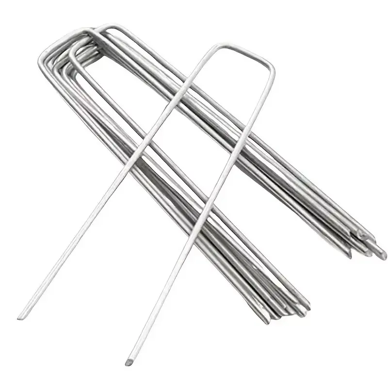 20pcs Landscape Staples U-Shaped Garden Pins Garden Stakes Heavy Duty Yard Lawn Tent Stakes Securing Pegs for Weed Ba garden staples plant stakes