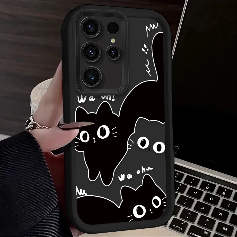 Adorable Black Cat Soft Phone Case Cover