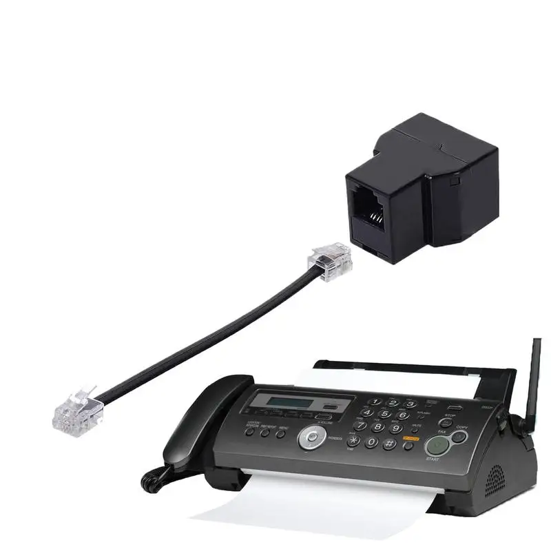 Phone Cord Splitter Adapter Two Way Converter for Telephone Cable Telephone Wires Splitter Adapter for Phone Fax Machine Modem