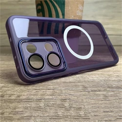 Enhanced Magnetic Clear Case with Soft TPU Silicone and Camera Protection for Infinix Note 40 5G (PURPLE)