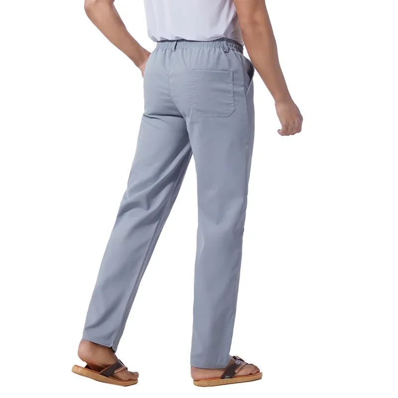 Summer Casual Loose Straight Leg Workwear Long Pants Thin Business Elastic Trousers for Men Skateboard Sportswear