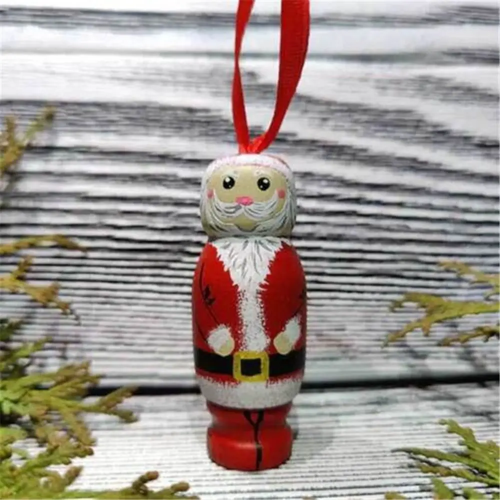 

Home Novel Wood Christmas Tree Decoration Holiday Hanging Funny Santa Ornament Party Decors