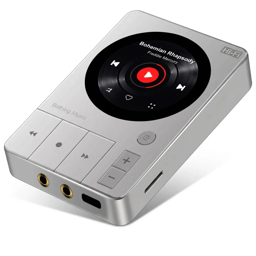 무손실 MP3 플레이어 HiFi 사운드 블루투스 5.3 DSD256 하드 디코딩 ESS9018 1.5인치 IPS 터치 스크린 45시간 배터리 수명 확장 가능 64G