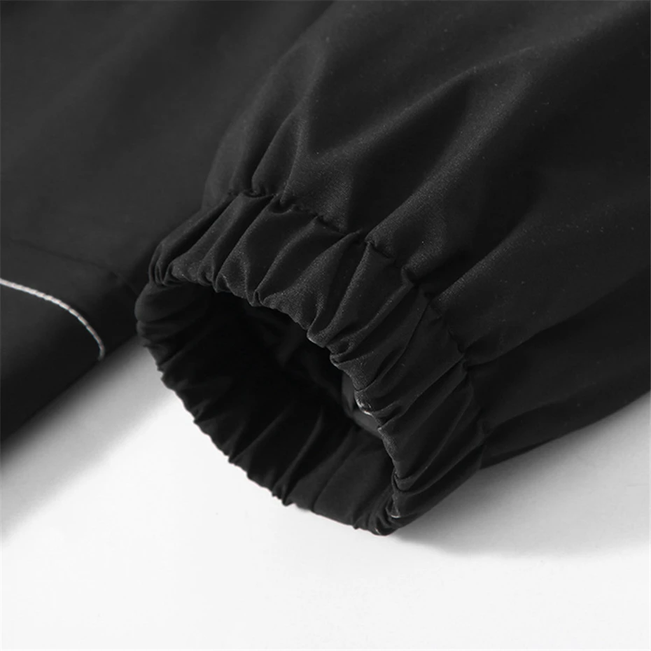 Black Windbreak Cargo Jacket Men Hooded Coat Plus Size 12XL Fashion Casual Solid Color Jackets Big Size 12XL Coats Male 5