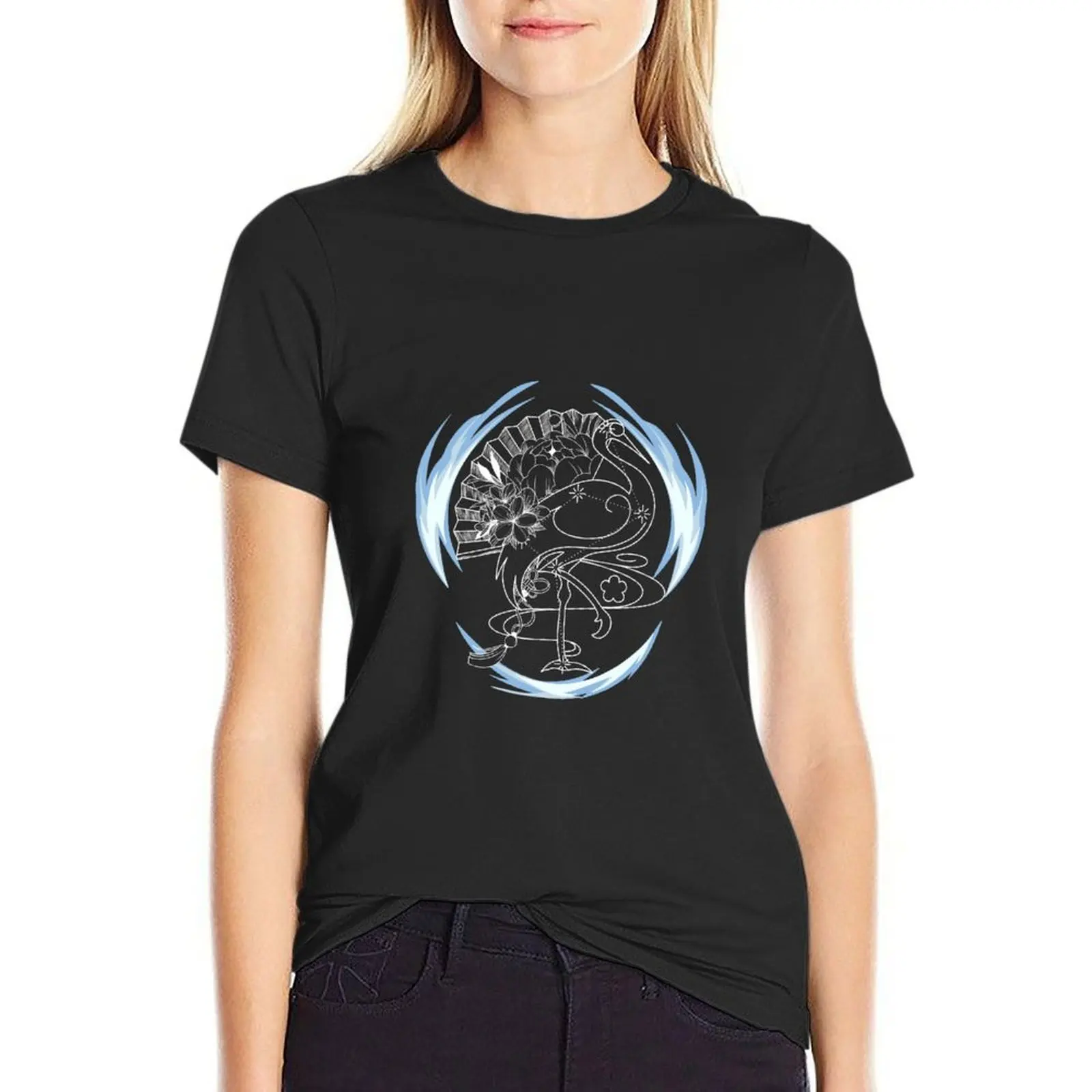 

Kamisato Ayaka Constellation Design White T-shirt summer tops vintage clothes summer top Woman T-shirts