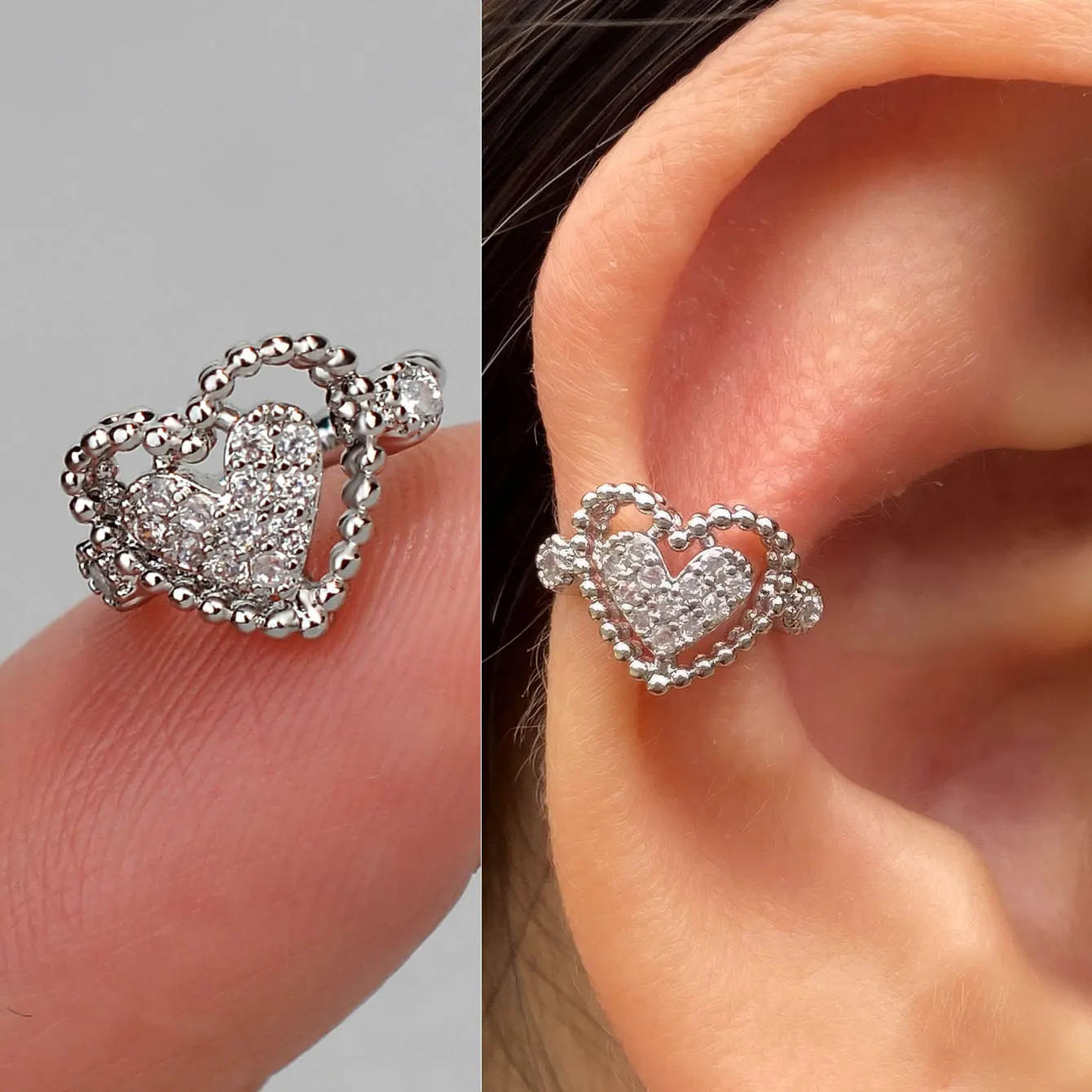 1PC Mode Sparkly CZ Ohr Manschetten Ohne Piercing Clip auf Ohrringe Nicht-Piercing Gefälschte Knorpel Ohrringe Für Frauen zierliche Schmuck – Detail 3
