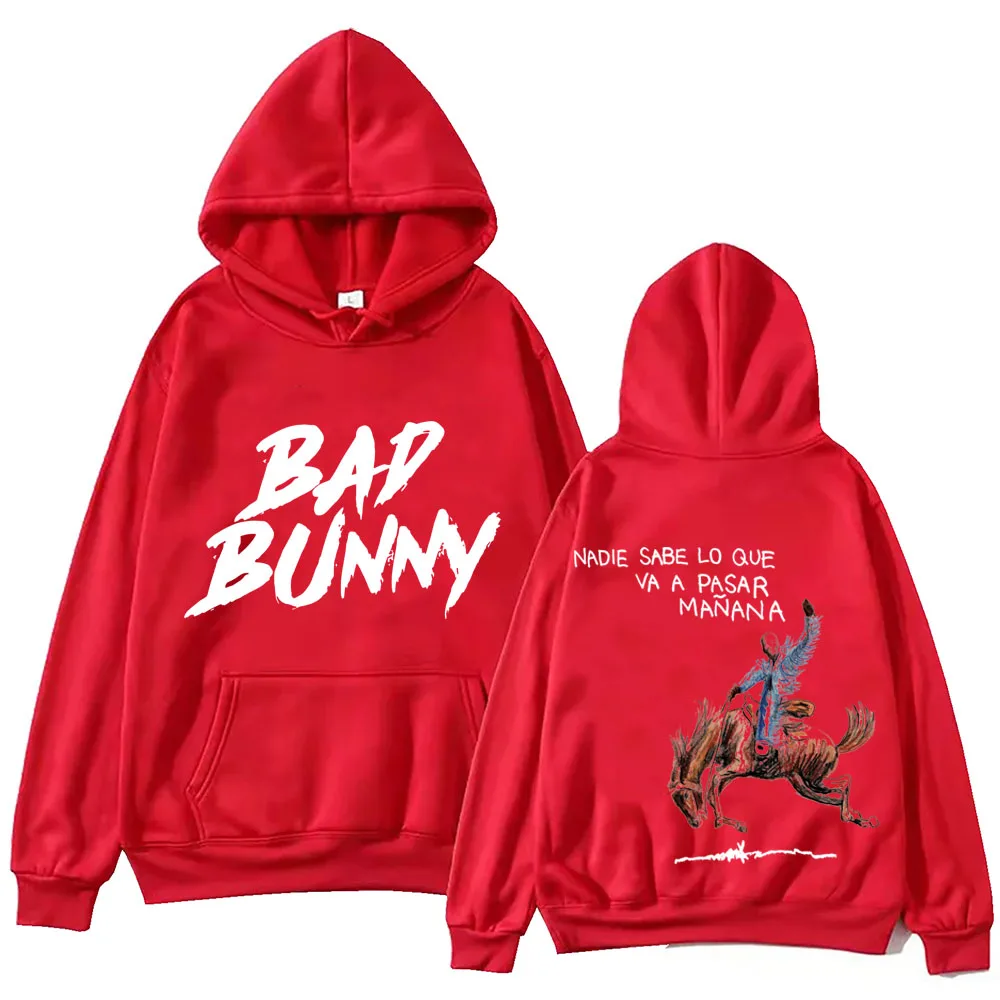 2024 Nadie Sabe Lo Que Va A Pasar Manana Bad Bunny 후디 상의, 긴 소매 맨투맨 음악 팬 선물, 용수철 여름 캐주얼