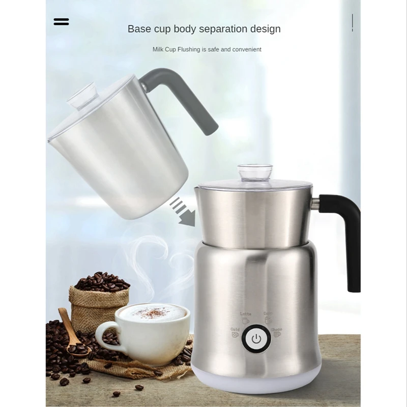 Detachable 4-In-1 Milk Frother And Steamer - 700Ml Hot Chocolate Maker And Electric Milk Heater EU Plug