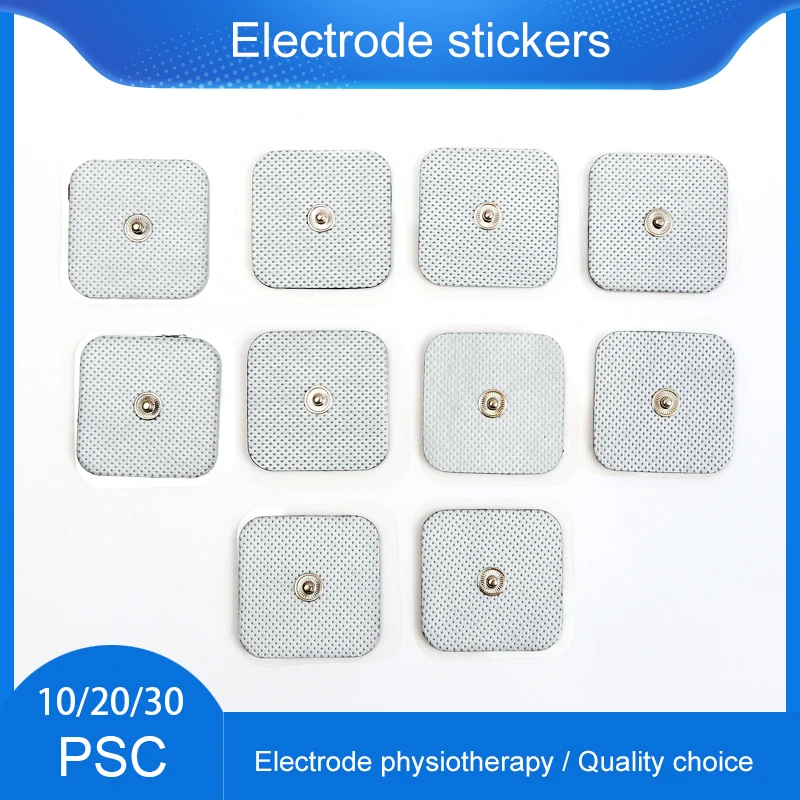 10pcs 4*4cm Selfadhesion Snaps Nerve Stimulator Electrode Pad Sticker
