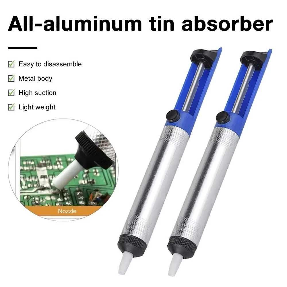 Pompe à dessouder manuelle en aluminium 190mm - Bleu 2 pièces