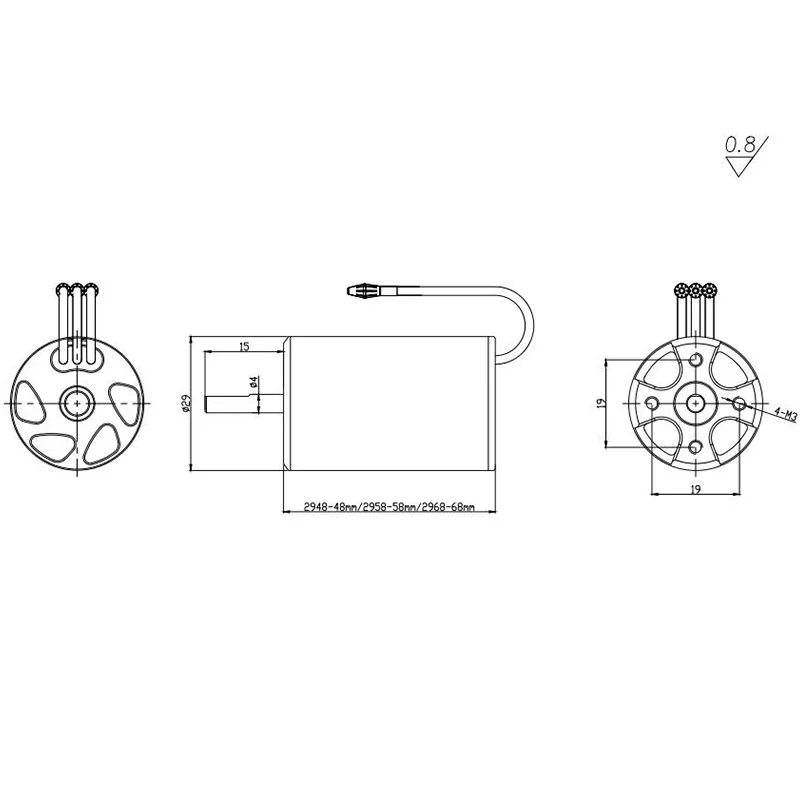방수 RC 보트 모터 2948 2958 3660 3670 4극 브러시리스 모터 600-800mm 1/10 1/8 RC 자동차 트랙사스 블라스트용