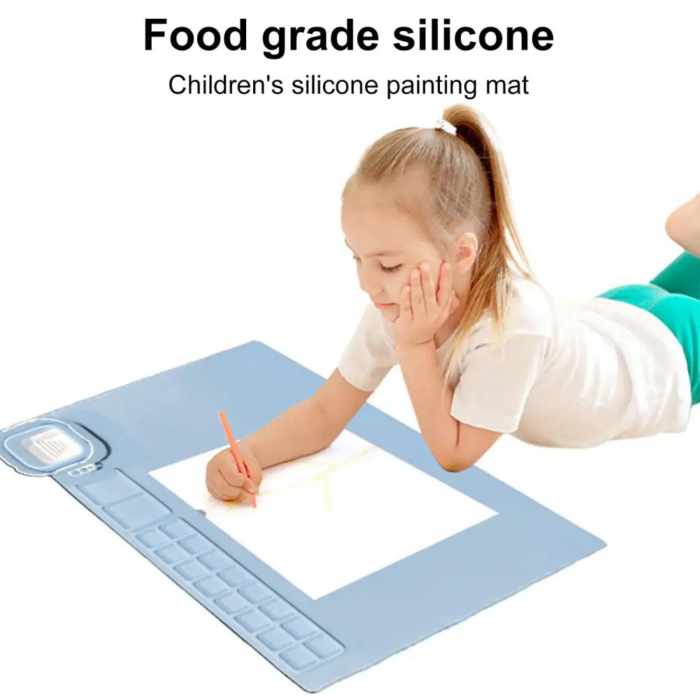 Silicone Painting Pad Graffiti Painting Pad Silicone Painting Mat with Cup Efficient Mixing Palette Drawing Pad for Kids Artists for Craft Minds