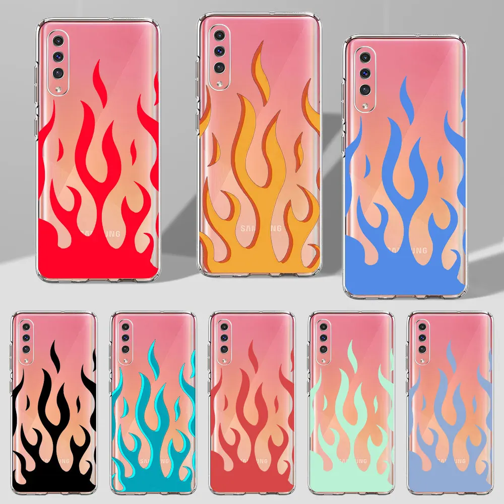 Cool Green Red Flame Fire Phone Case Per Samsung Galaxy A50 A50S A30S A7 A10 A6 A70 A70S A20E A40 A8 Plus A9 2018 A10S Tpu Cover