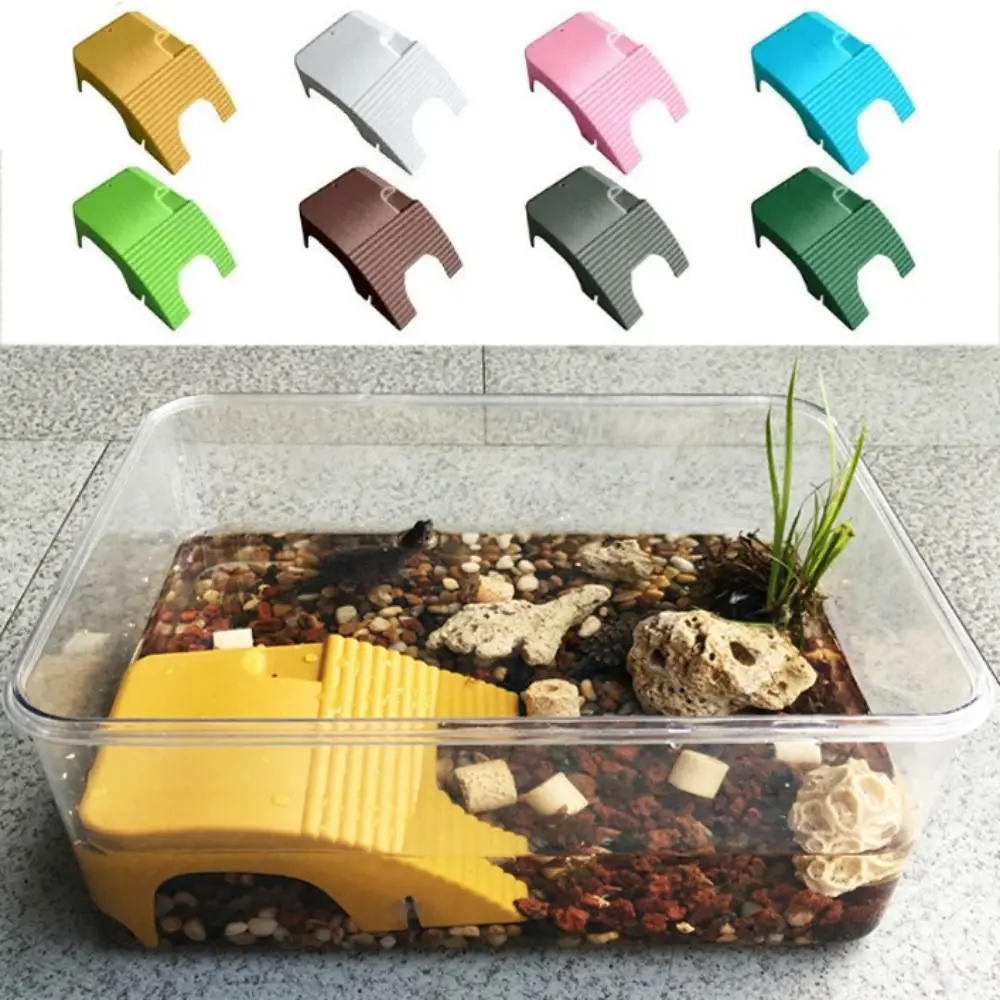 Double Track Reptile Platform Adjustable with Suction Cups Turtle Basking Table Plastic Turtle Climbing Platform Fish Tanks